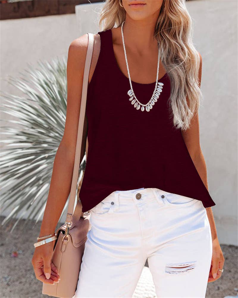 Fashionable and casual solid-color sexy vest