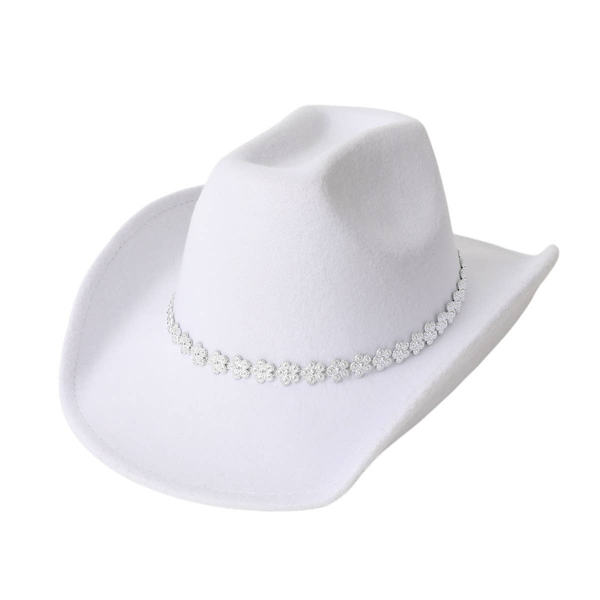 Rhinestone Wool Felt Western Cowboy Fedora Hat_CWAH3637