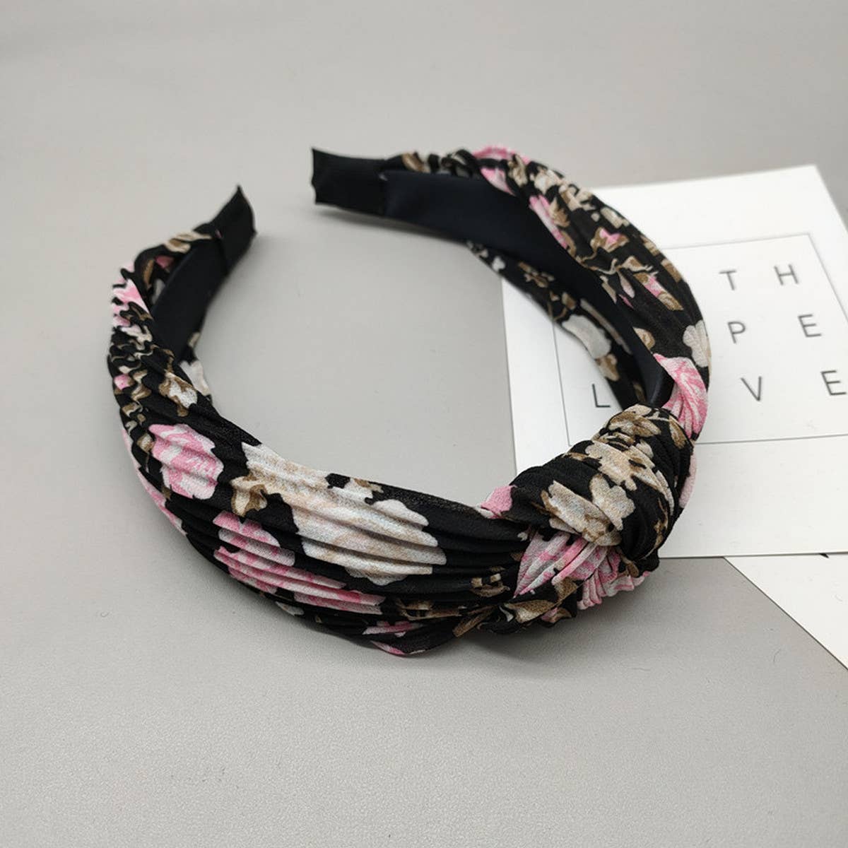 WOMEN PLEATED PRINTED HEADBAND