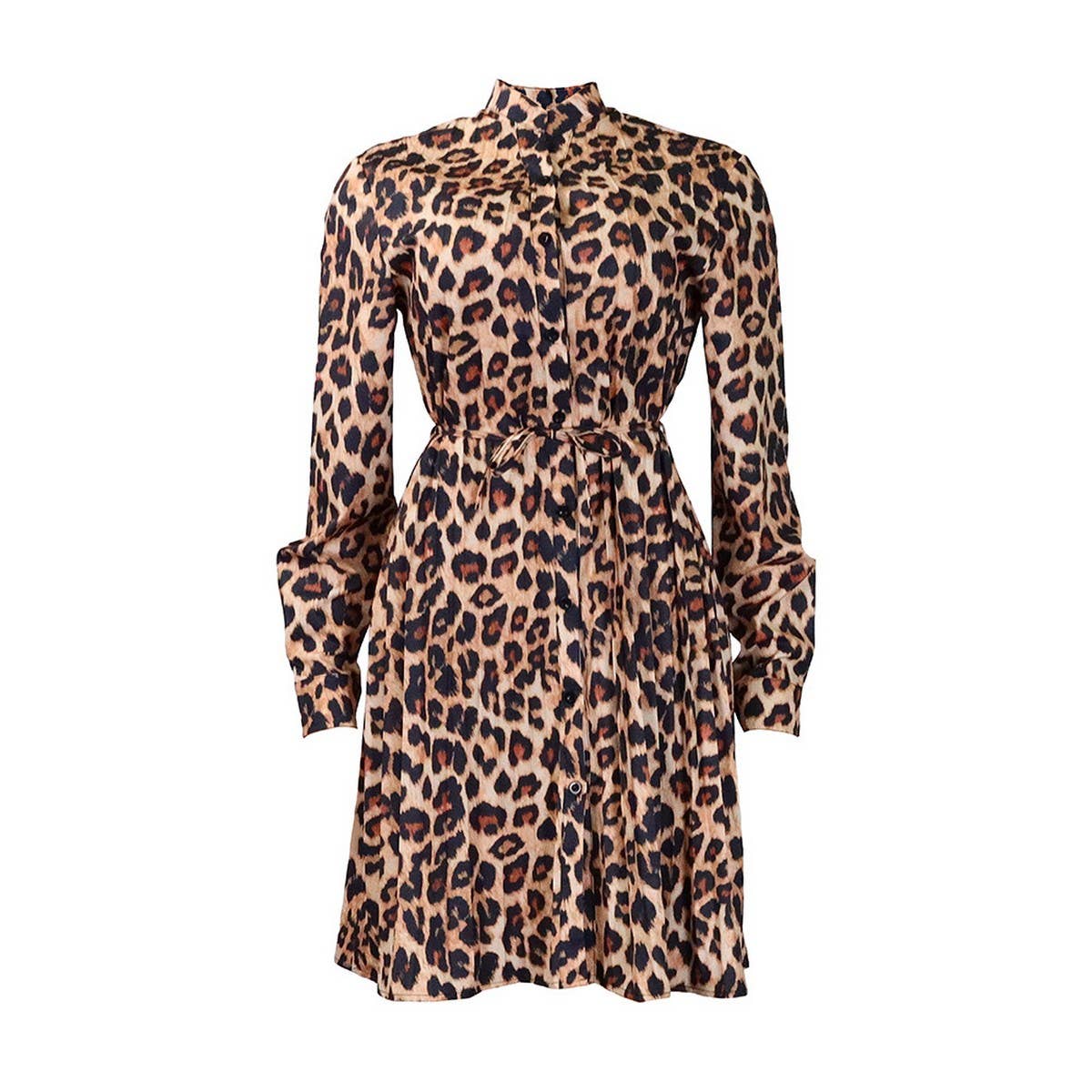 PRINTED PLEATED FASHION TIE CASUAL PLUS SIZE DRESS_CWDSD6160