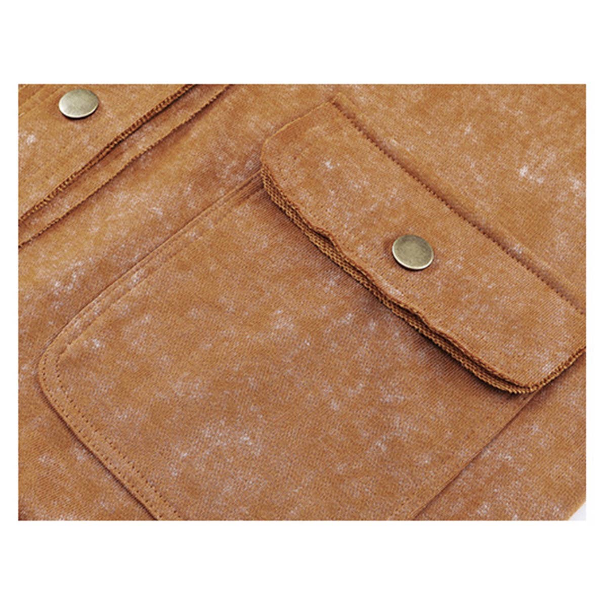 Vintage washed woolen coat with folded collar