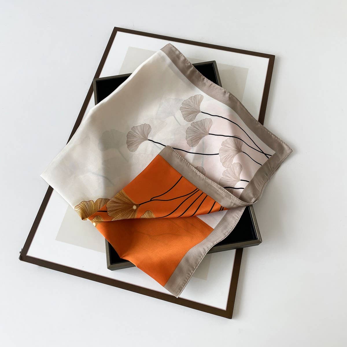 Elegant Polka Dot Satin Silk Scarf