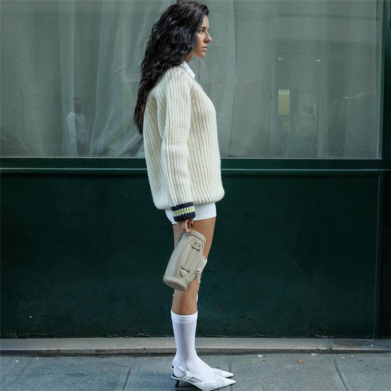 V-NECK LOOSE FASHION CONTRAST CASUAL KNITWEAR