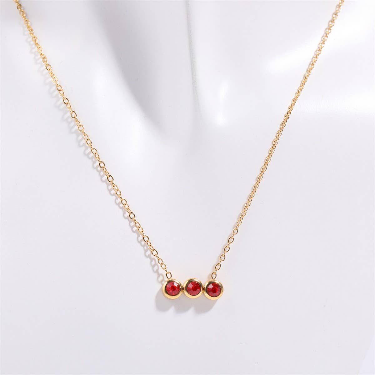 12 Birthstone Pendant Clavicle Necklace_CWMM5670