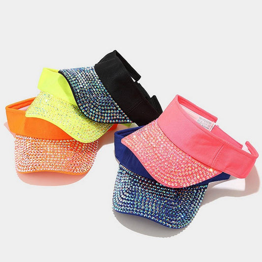 Rhinestone Visor Hat-Trendy Sunshade Baseball Cap_CWAH3291