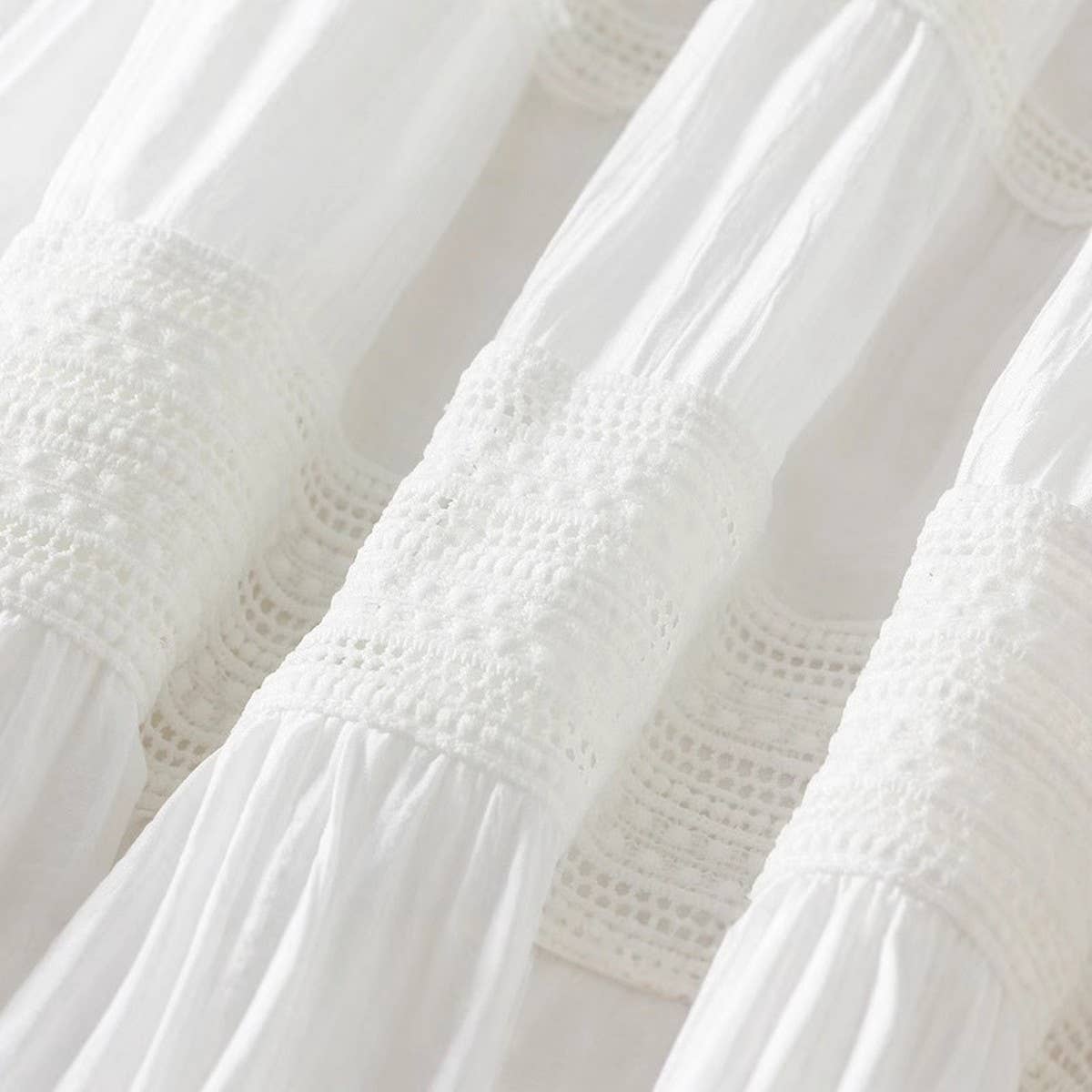 Lace Cake High-Waist Pleated Skirt with FlowingHem