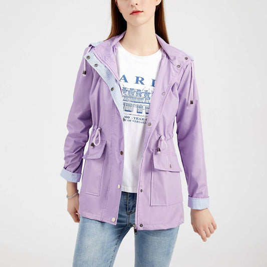 Fall and winter detachable hat and trench coat