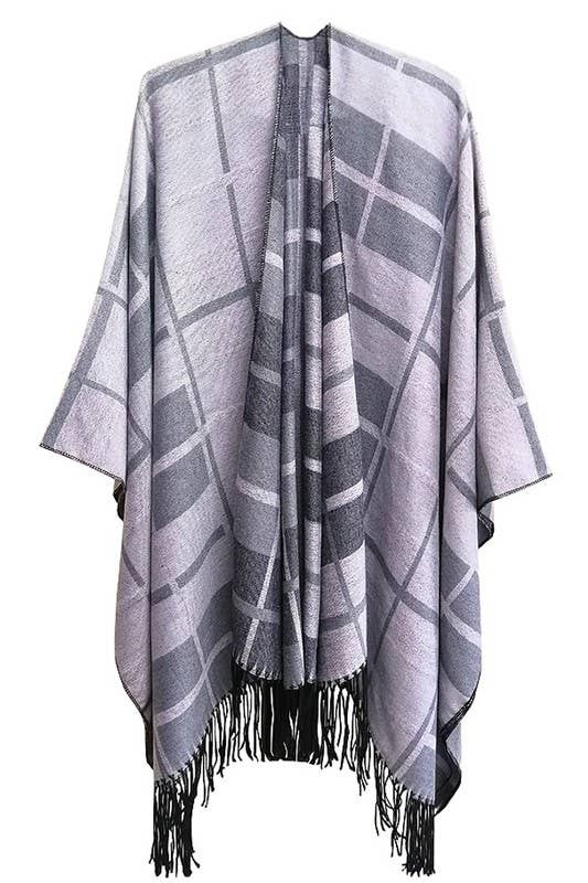 PLAID PATTERN FASHION SHAWL WRAP_CWASC0021