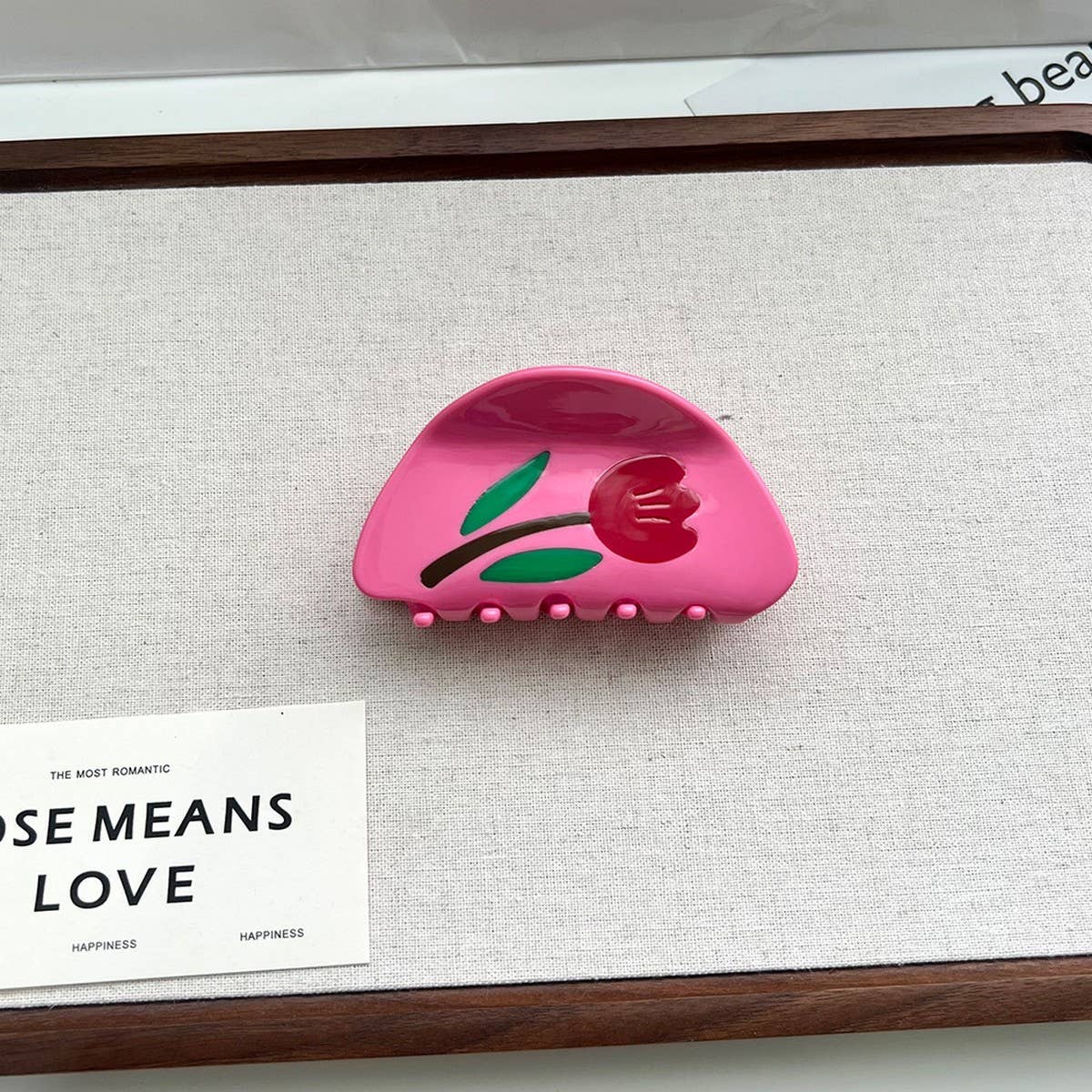 Colorblock Tulip Hair Claw,  Floral Acetate Clip