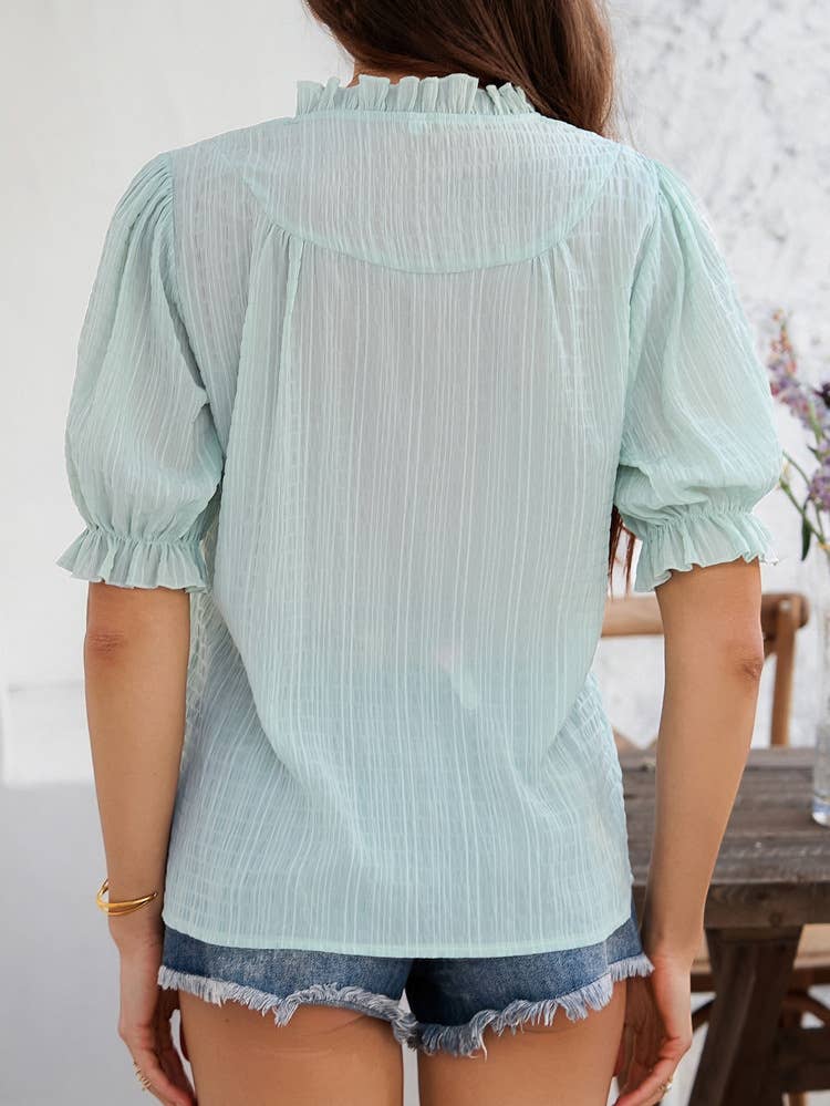 Temperament commuter wind flared sleeve top