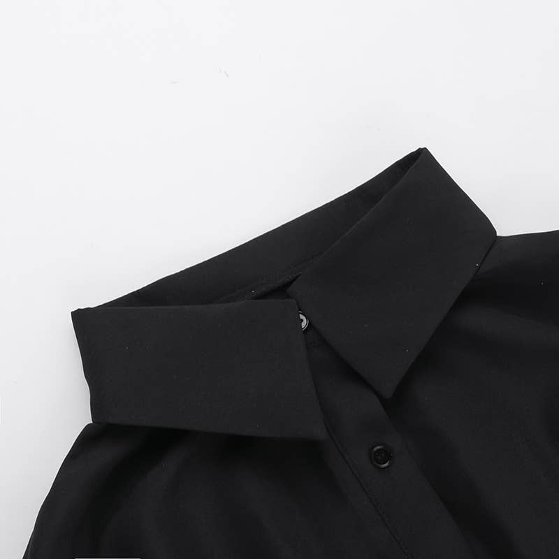 TEMPERAMENT CASUAL PLEATED SHIRT LONG SLEEVE