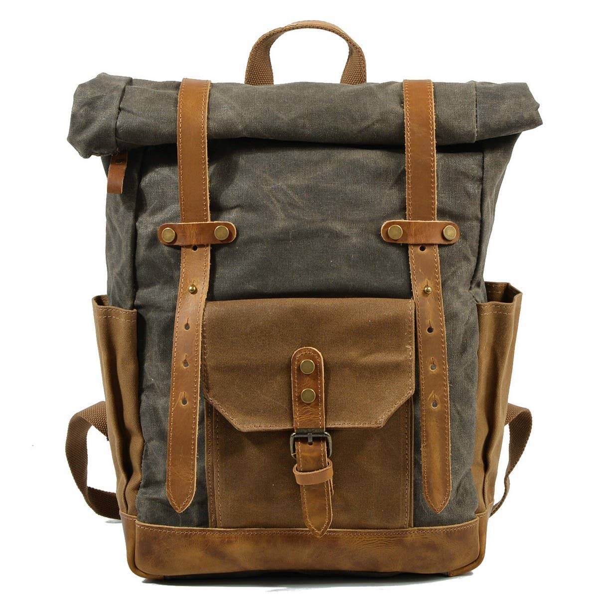 Retro Waterproof Canvas Hiking Backpack_CWAB5523