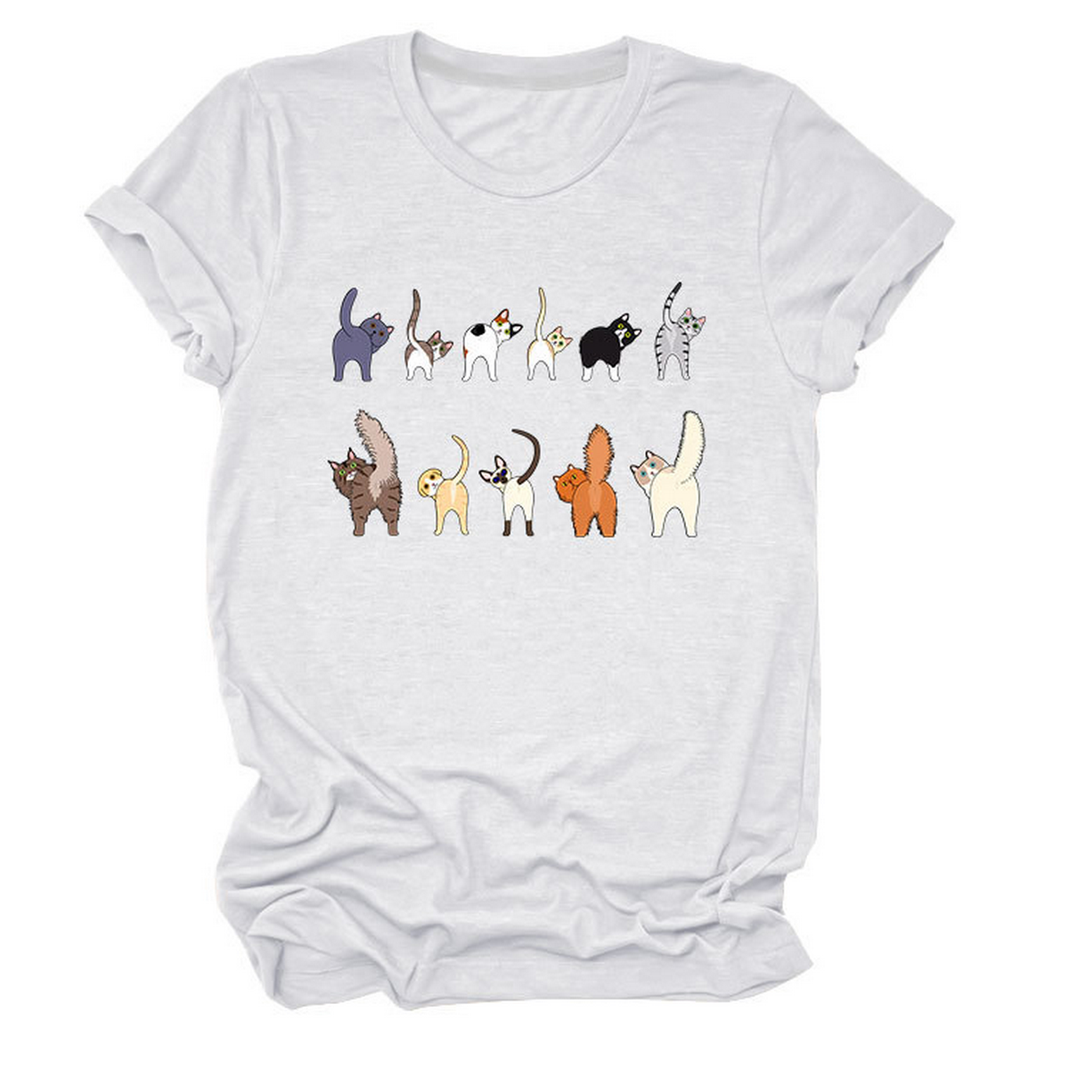 Cute Cat Graphic Tee ? 11 Cats Turn Around
