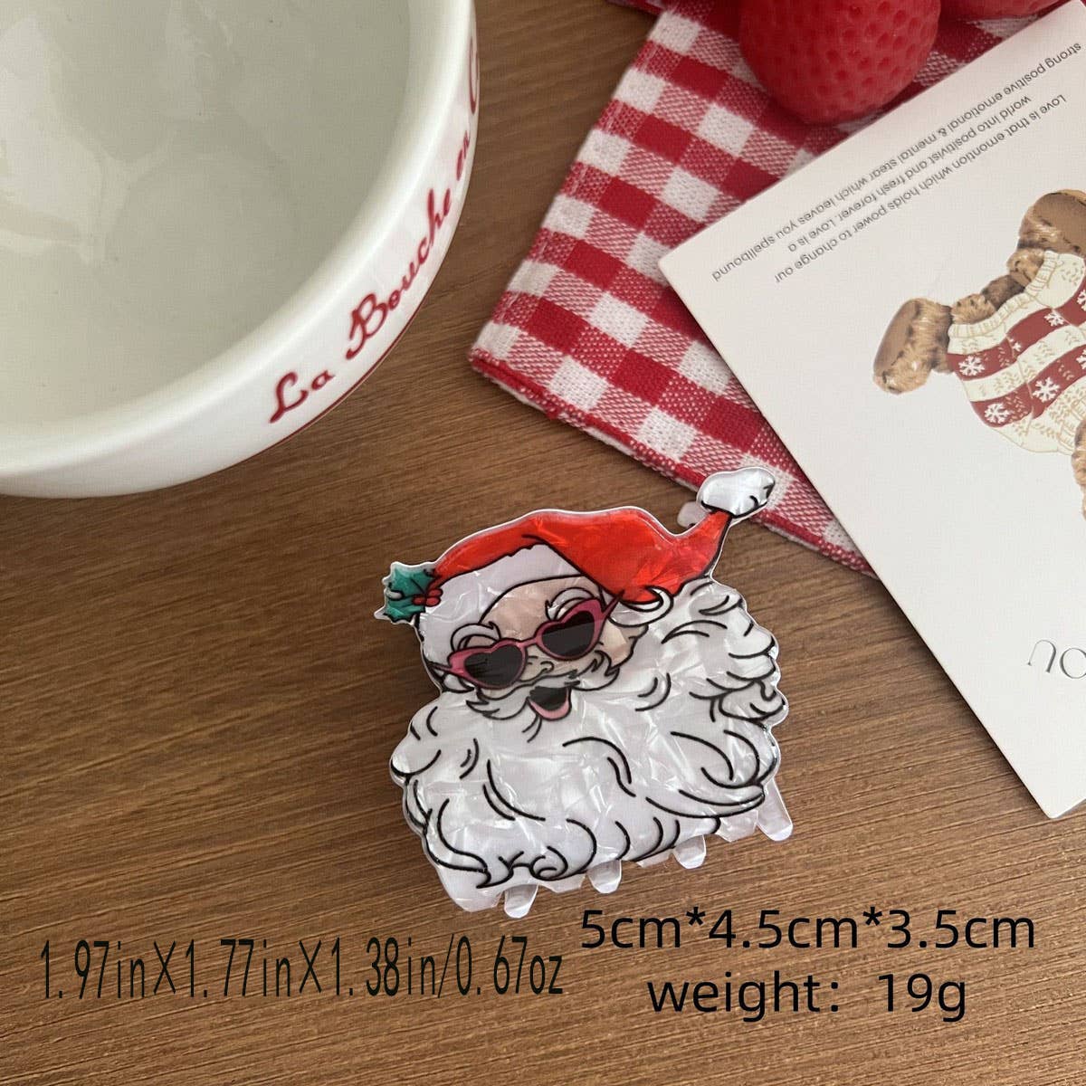 CWAHA07713_CHRISTMAS ACRYLIC CLAW HAIR CLIP FOR WOMEN