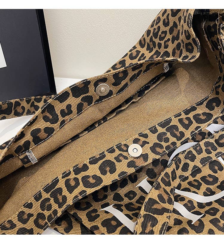 Leopard print large-capacity single-shoulder bag