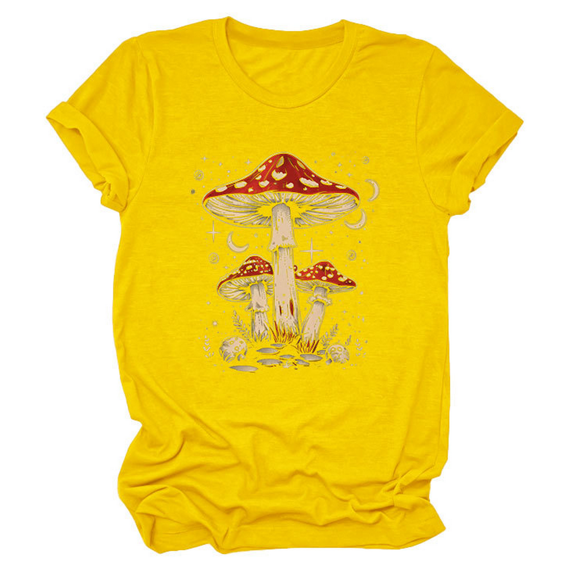 Playful Red Mushroom Print Women's Base Tee_CWTTS1510