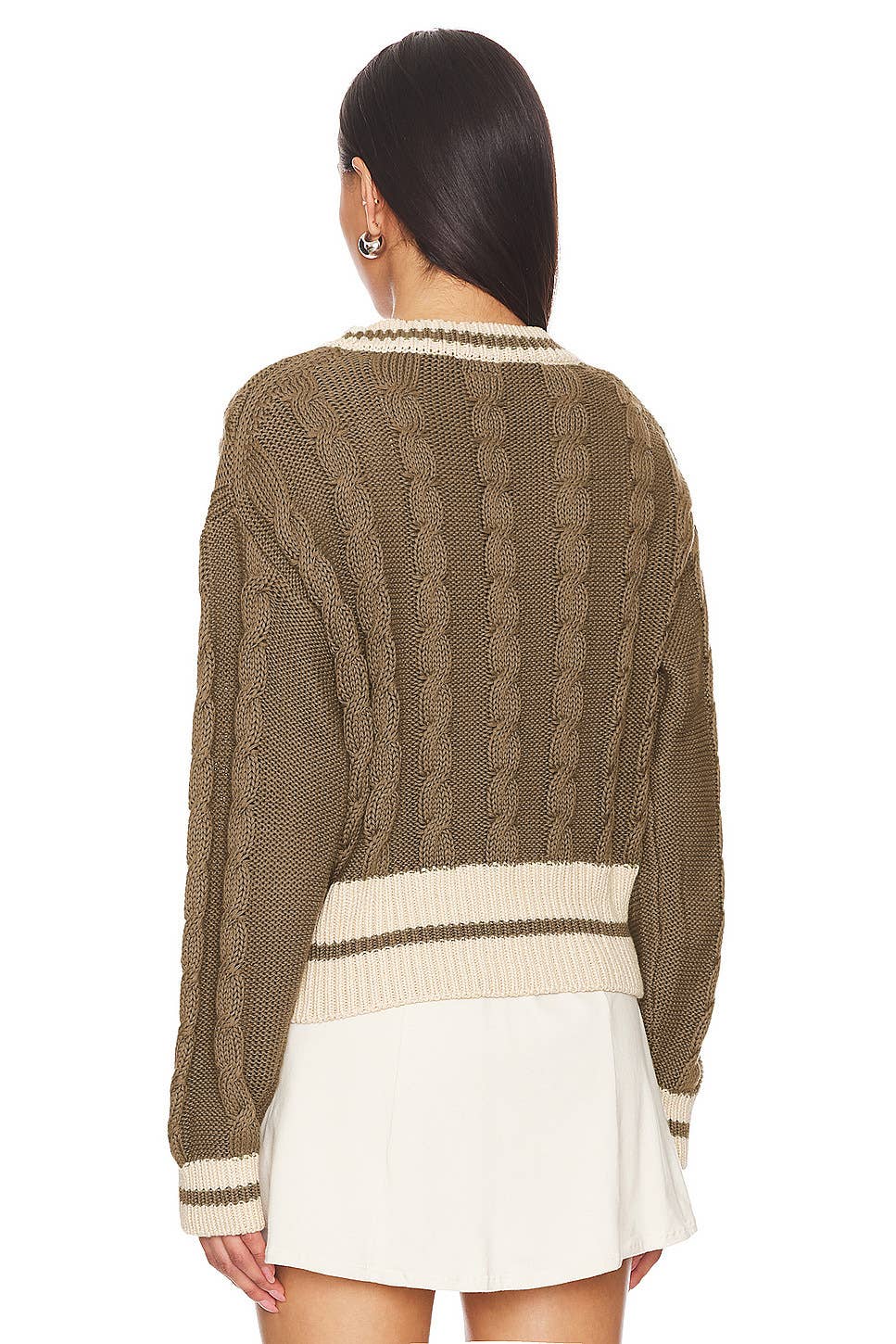 V-NECK MATCHING COLOR TWIST LOOSE CARDIGAN COAT