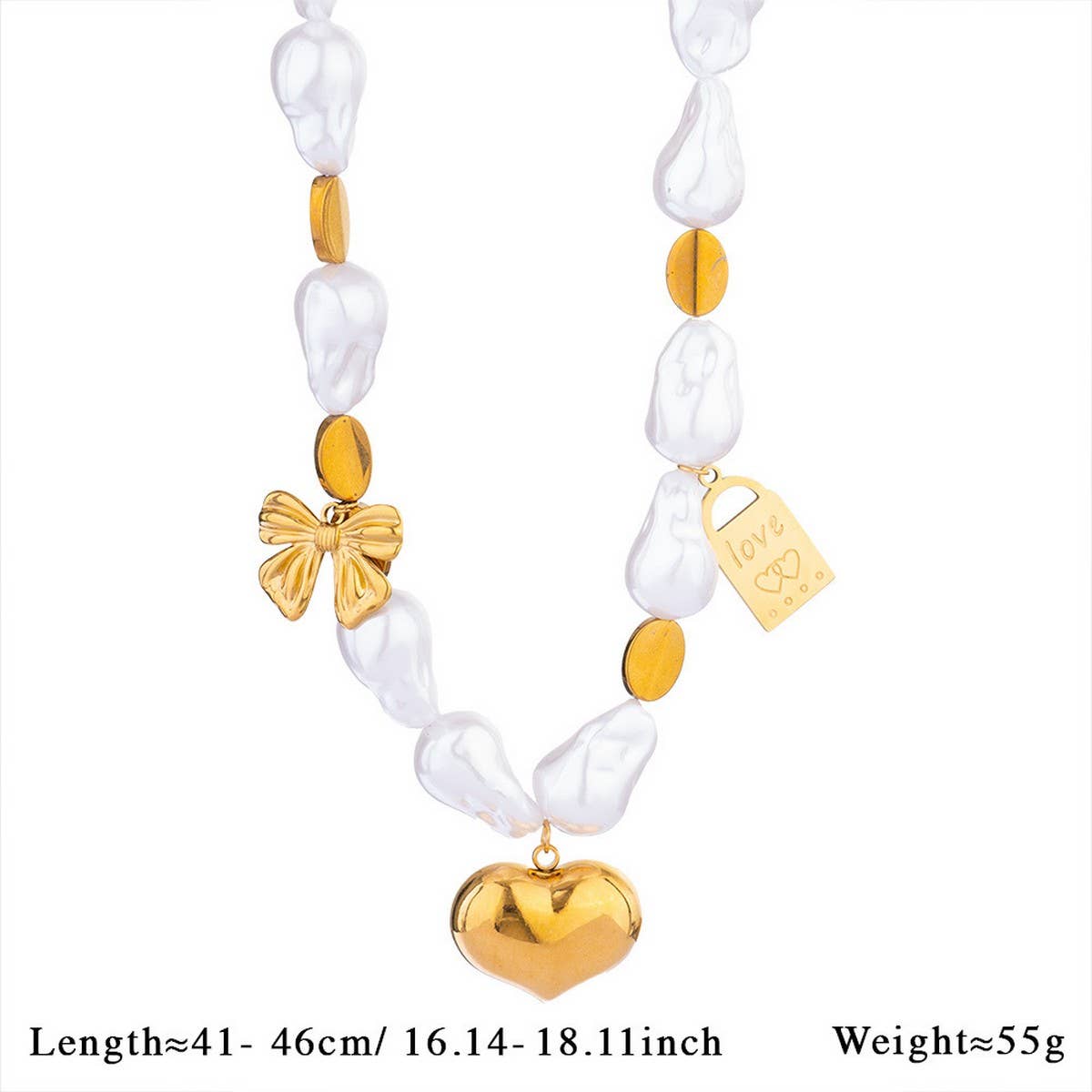 Unique Baroque Turquoise Heart Flower Necklace