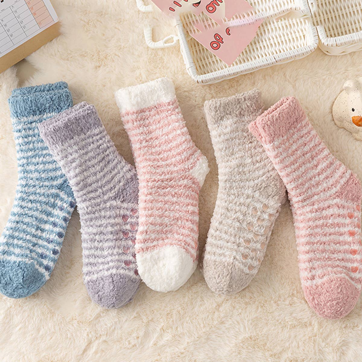 WARM RUBBER NON-SLIP MID-CALF SOCKS