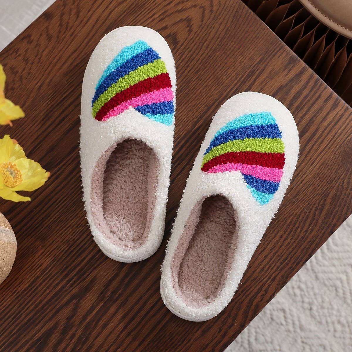 WINTER SMILING FACE PEACH HEART COTTON SLIPPERS