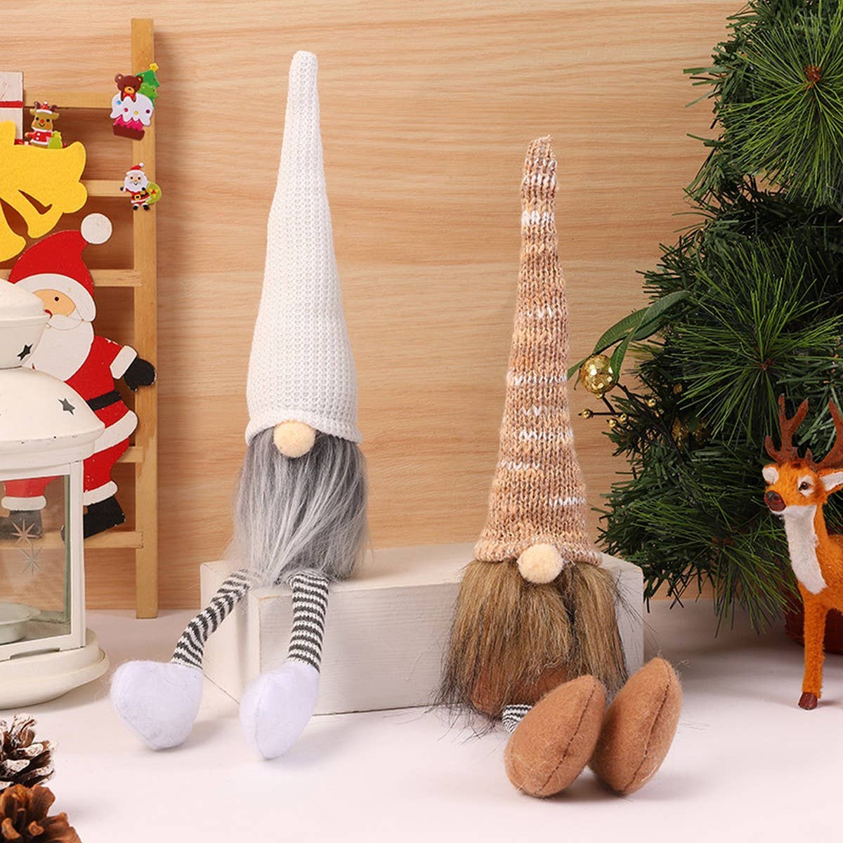 CHRISTMAS DECORATIONS FACELESS DOLL FIGURINE