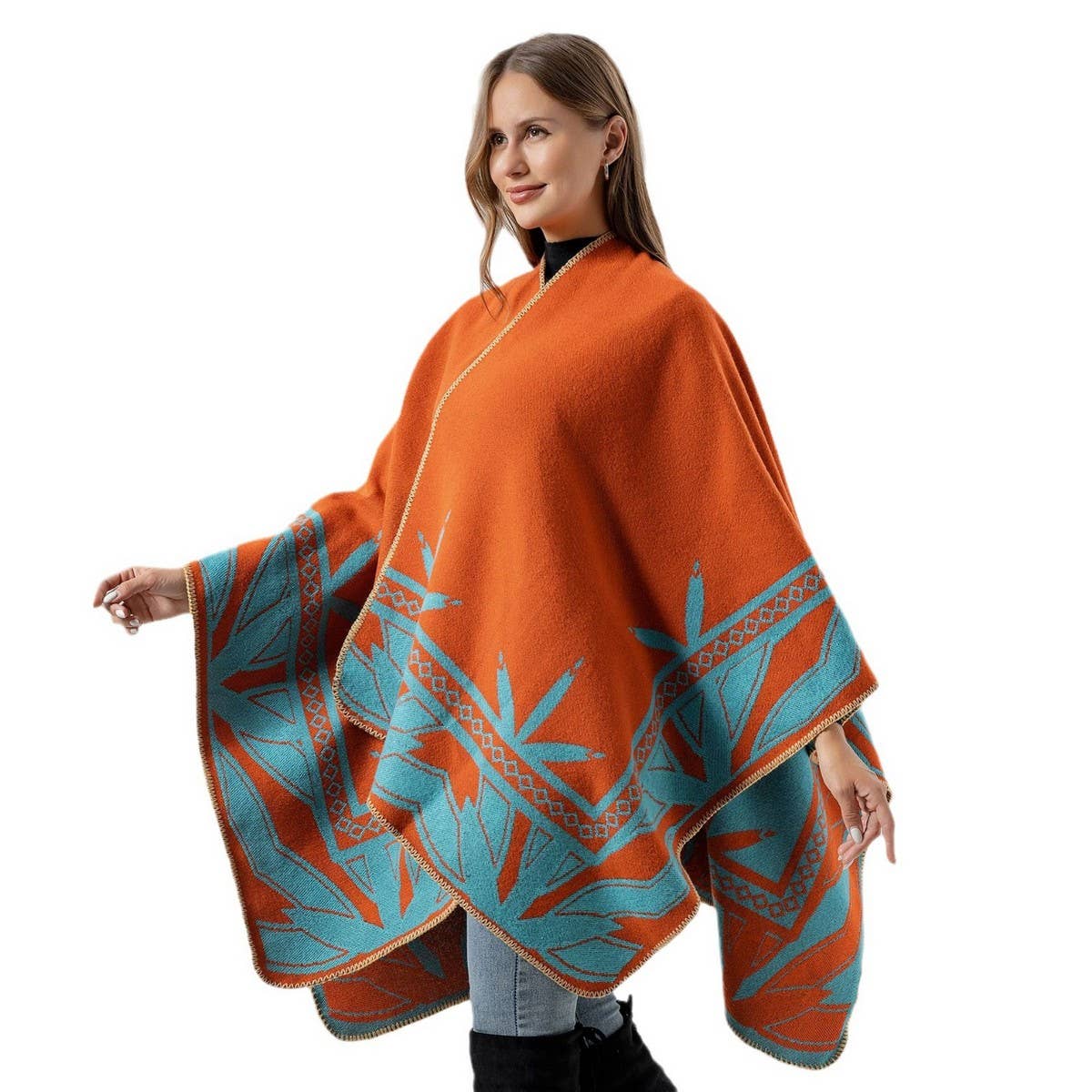 WEAR A FAUX CASHMERE CAPE SCARF SHAWL