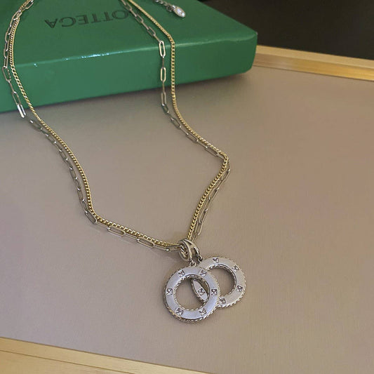 FRENCH LETTER STITCHING CHAIN NECKLACE