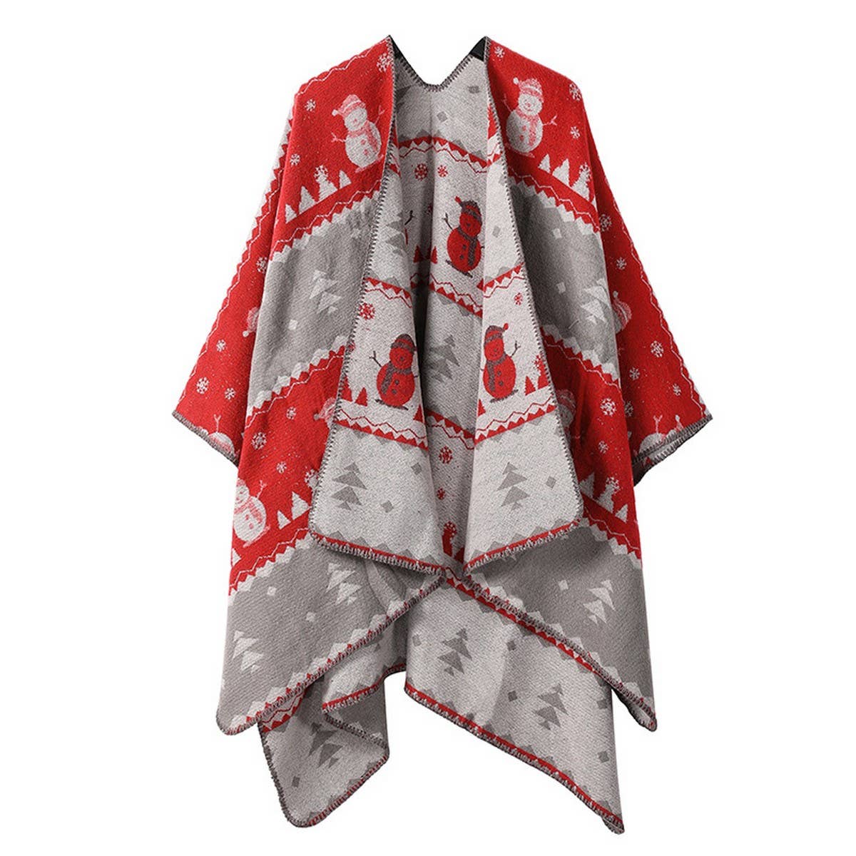 FAUX CASHMERE SLIT SHAWL SCARF CAPE COAT CLOAK