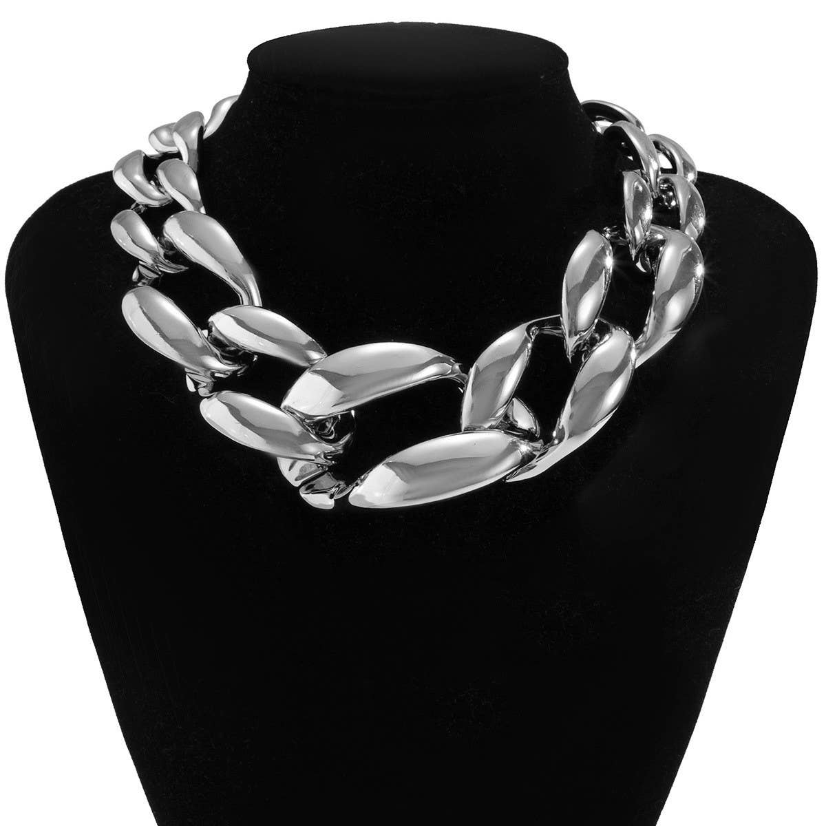 HIP HOP PUNK THICK CHAIN HOLLOW NECKLACE
