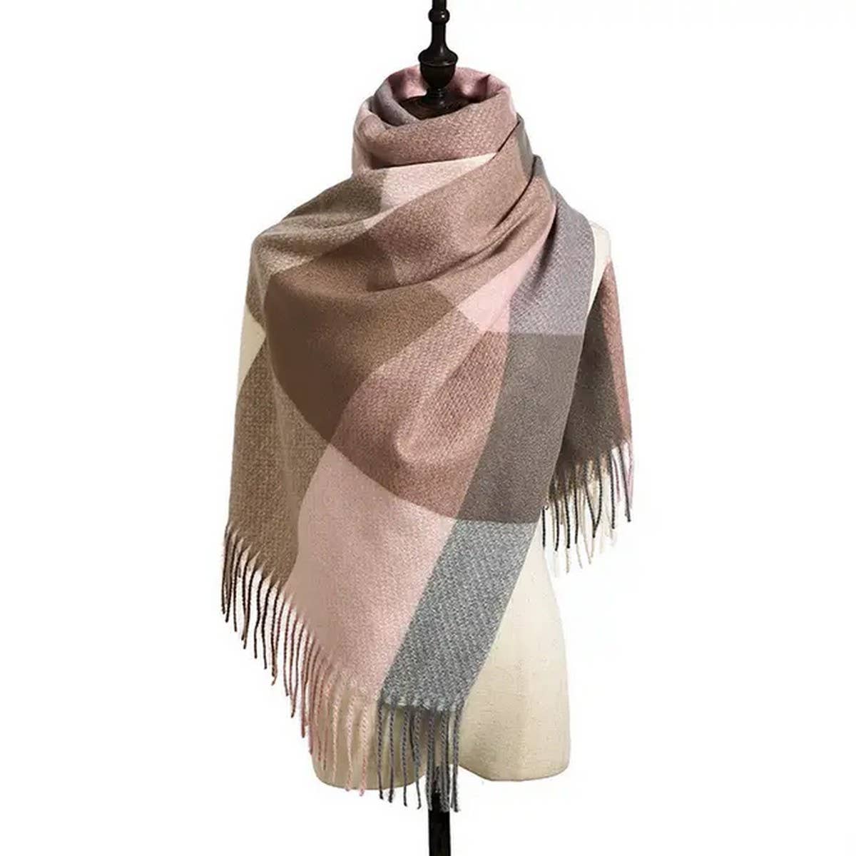 AUTUMN WINTER PLAID  THICK SHAWL SCARF_CWASC0176