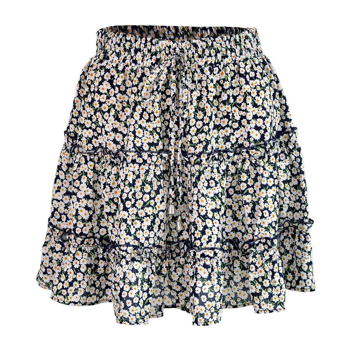 WOMEN'S HIGH WAIST RUFFLED FLORAL SKIRT_CWAB4791