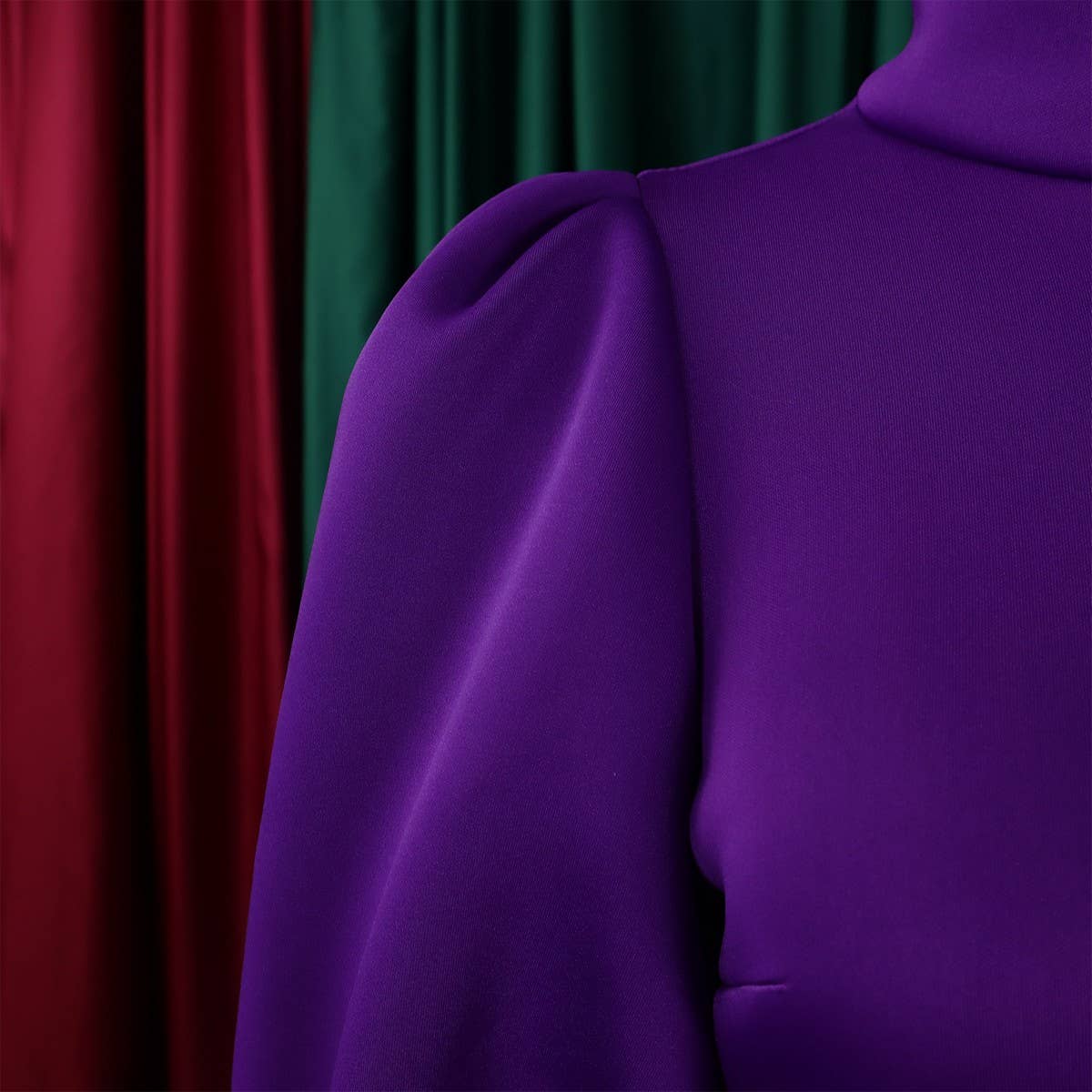 TEMPERAMENT HIGH COLLAR SLIM WAIST A-LINE DRESS