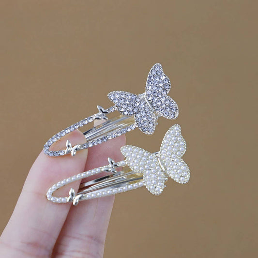 BUTTERFLY DIAMOND SIDE CLIP BANGS CLIP HAIRPIN_CWAHA4718