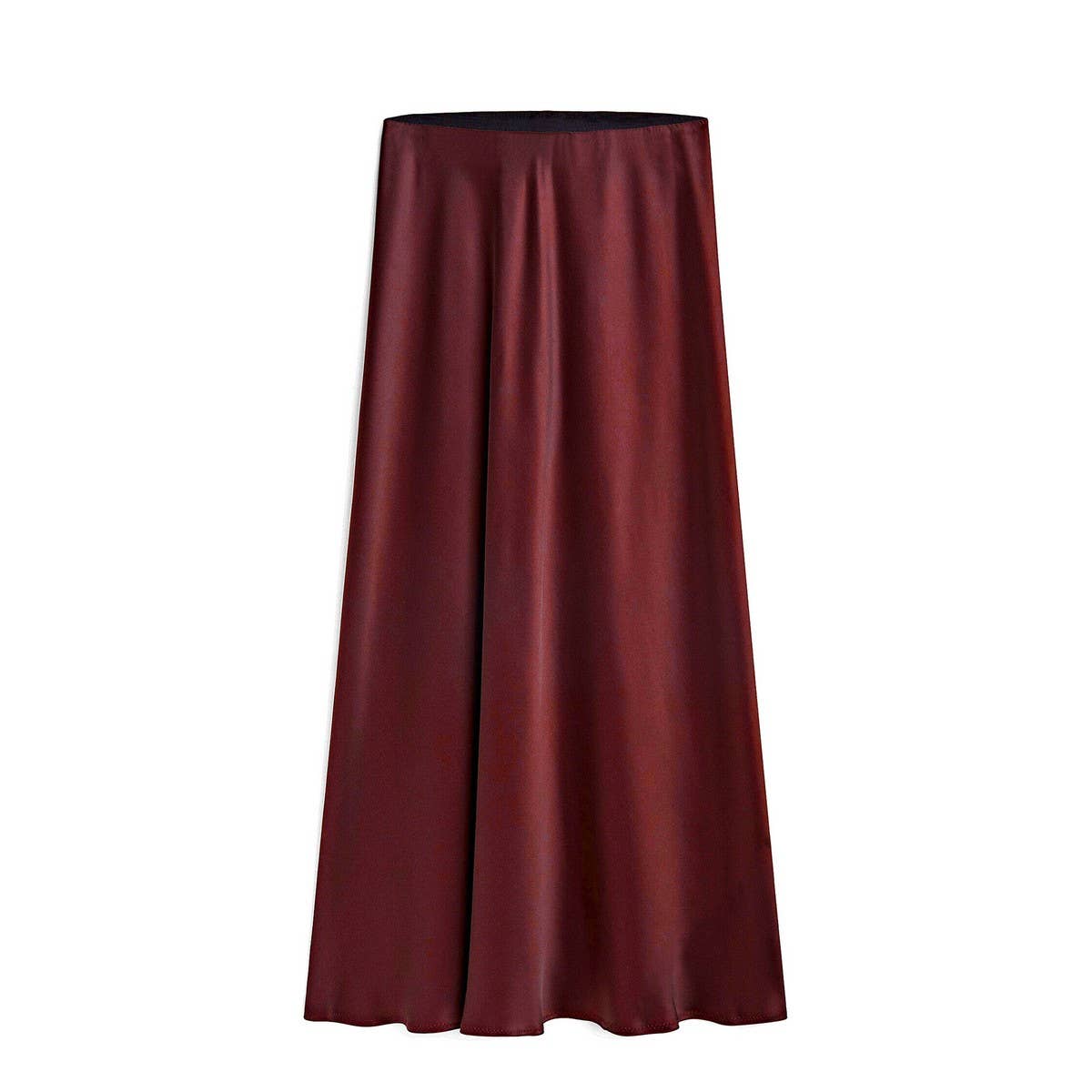 ACETATE SATIN SKIRT HIGH WAIST SLIT MAXI SKIRT_CWAB4804