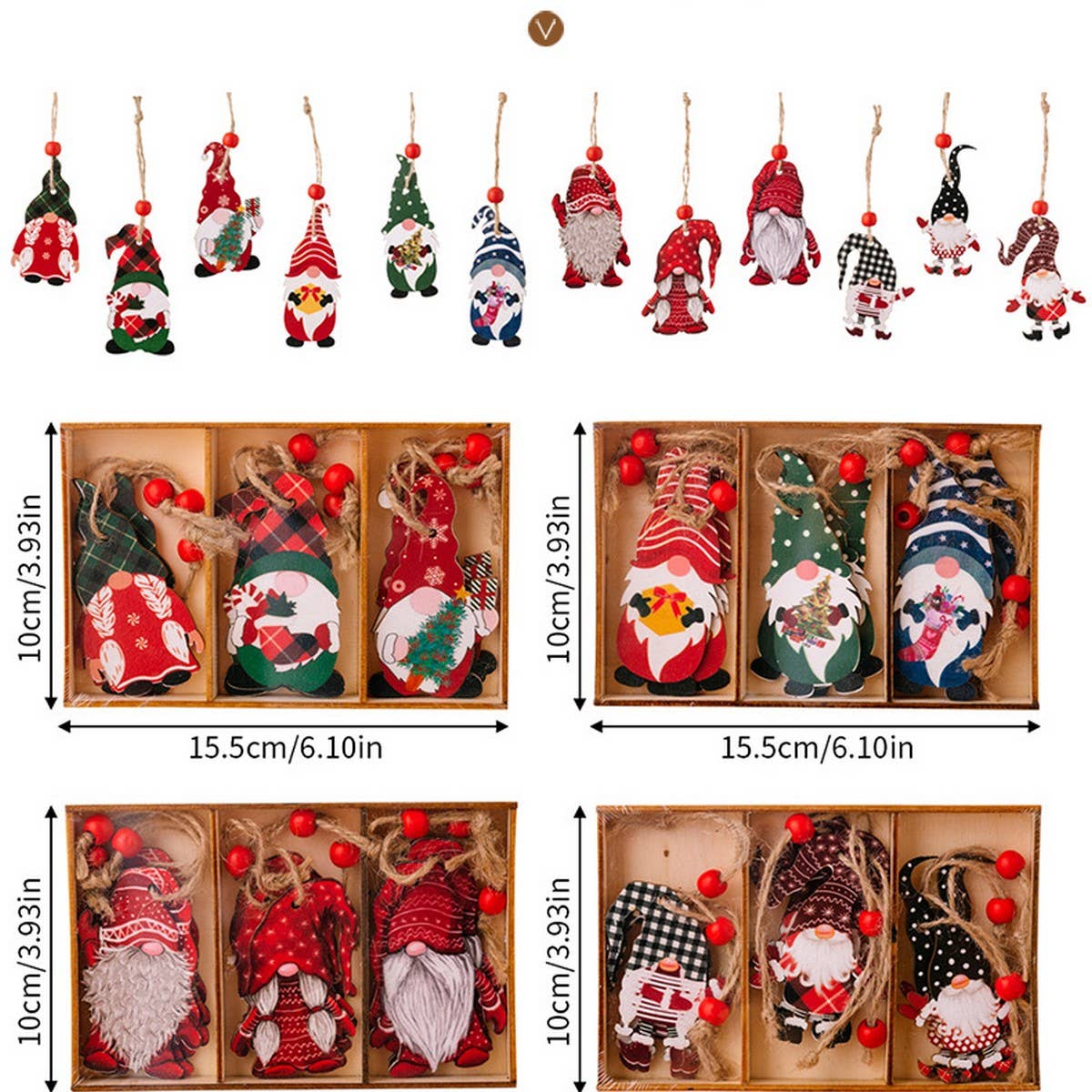 CWMM10277_CHRISTMAS WOODEN FOREST ELF HANGING DECOR