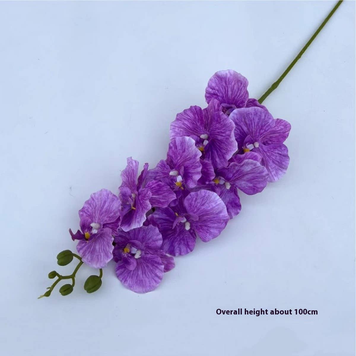 Vintage 9-Head Silk Butterfly Orchid Stem