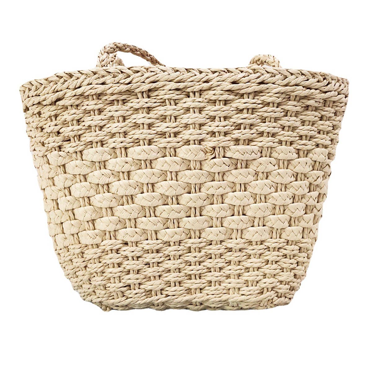 WOMEN HAND-WOVEN BUCKET STRAW BAG_CWAB0817