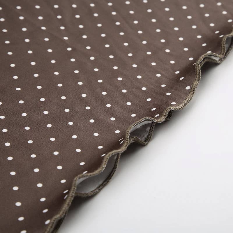 Polka dot print short-sleeved mid-length dress