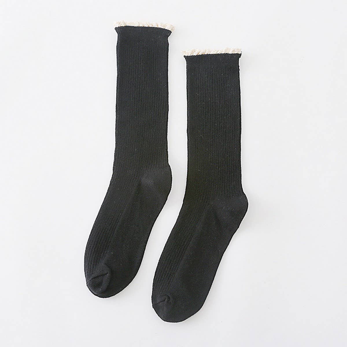 AUTUMN AND WINTER STRIPED LACE WOMEN'S SOCKS_CWMS0994