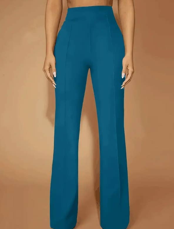 Stylish high-waisted slim-fit bell bottoms