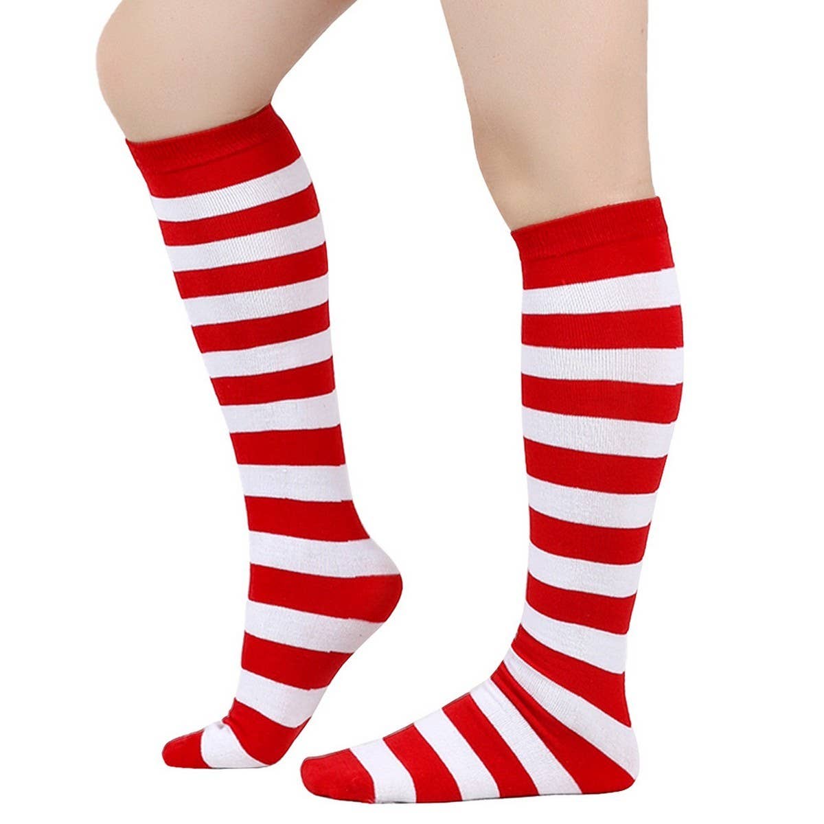 CWMM10060_STRIPED KNEE-HIGH SOCKS FOR CHRISTMAS