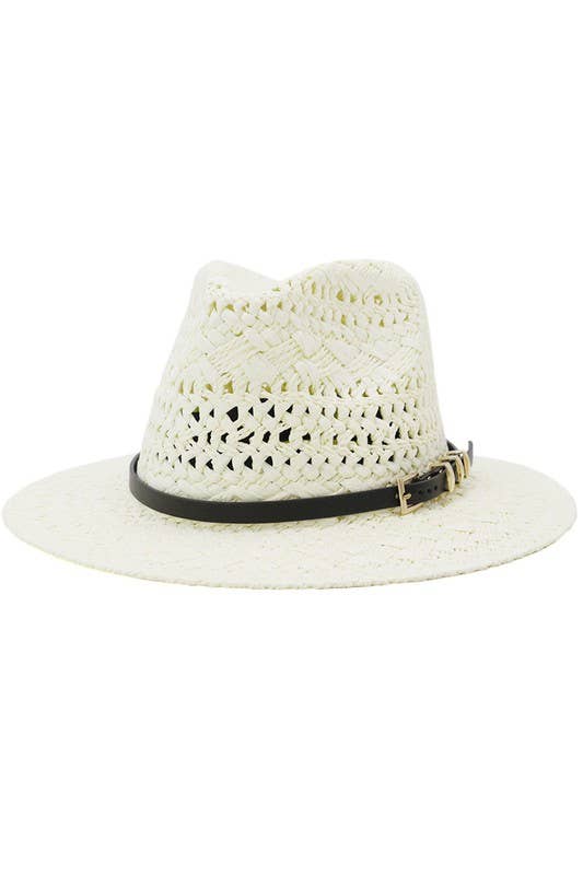 BLACK BELT CASUAL TRENDY WEAVE STRAW HAT_CWAH077-B20322