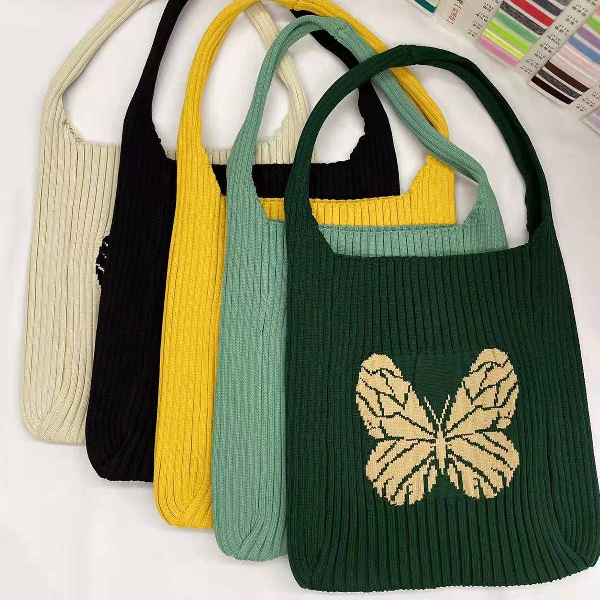WOMEN BUTTERFLY KNITTING HOBO BAG_CWAB0836