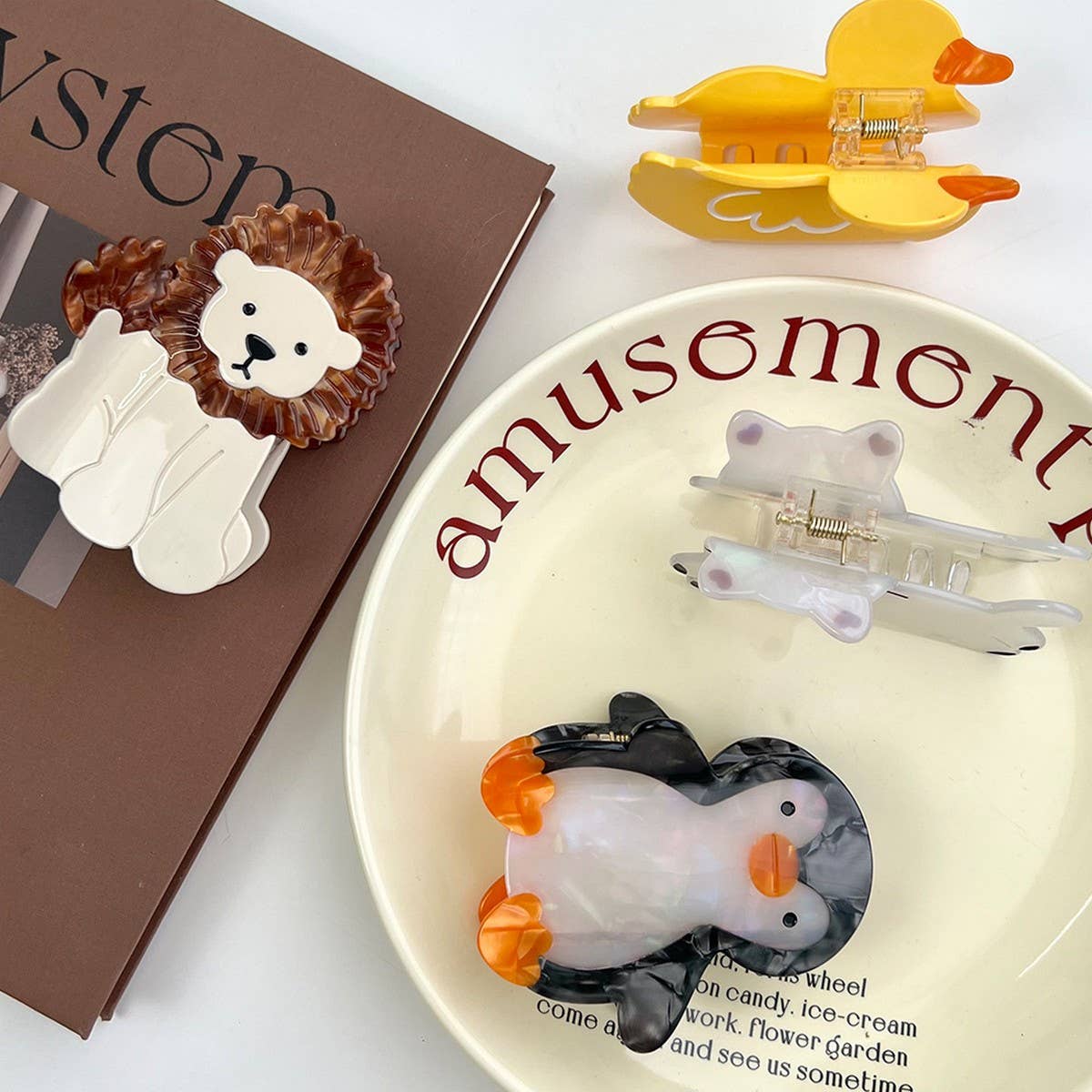 Cute Animal Acetate Claw Clip ? Cartoon Hair Grip