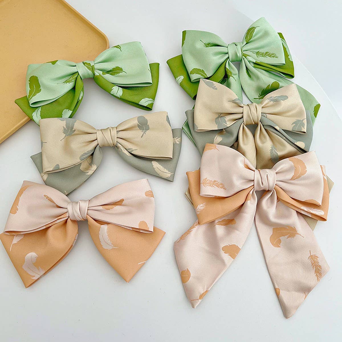 FRENCH GIRL SWEET PRINTED BOW HAIRPINS_CWAHA1191