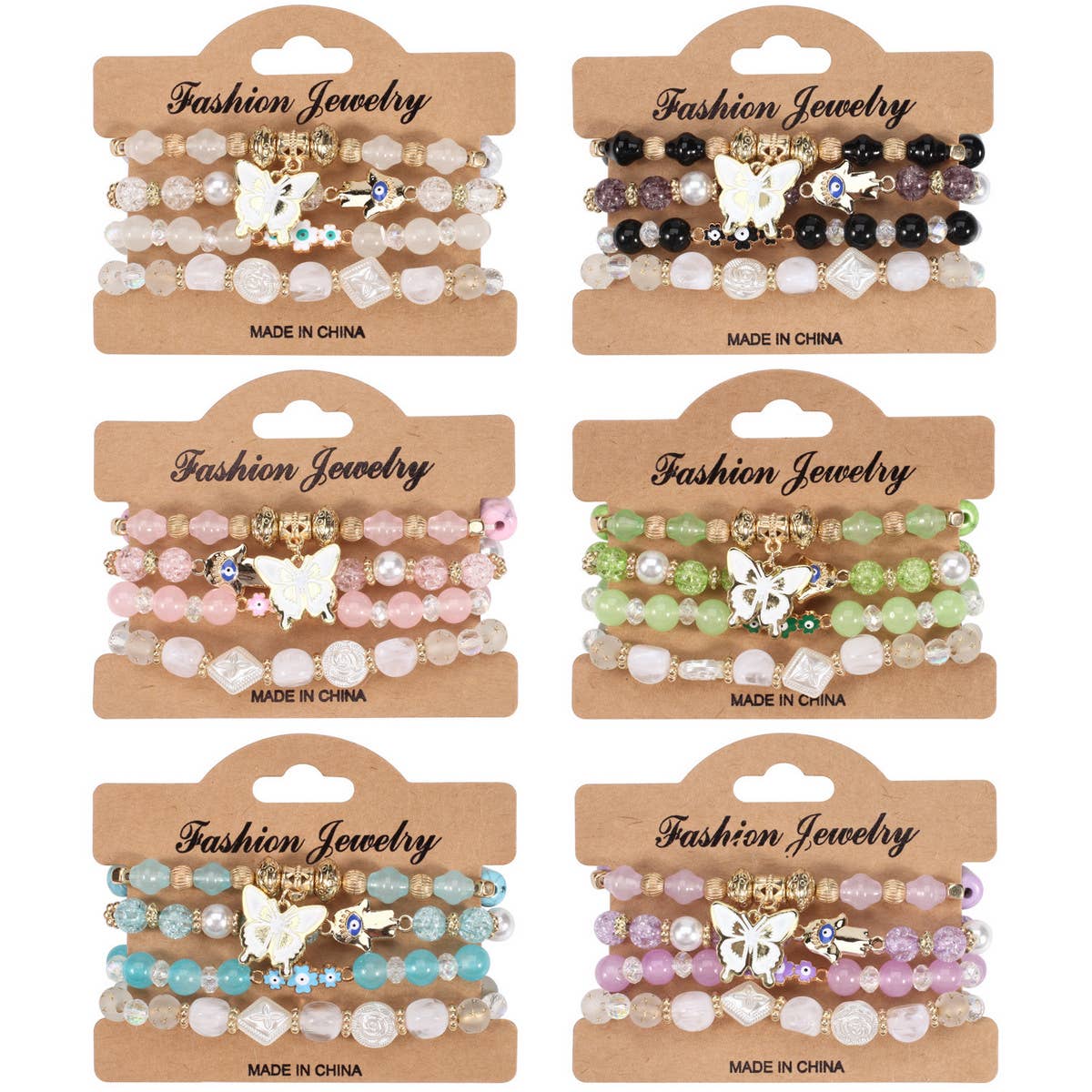 MULTI-LAYER BUTTERFLY AND FLOWER BRACELET