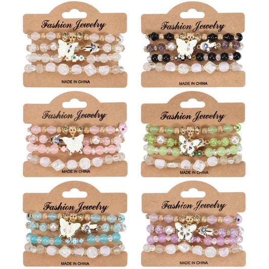 MULTI-LAYER BUTTERFLY AND FLOWER BRACELET