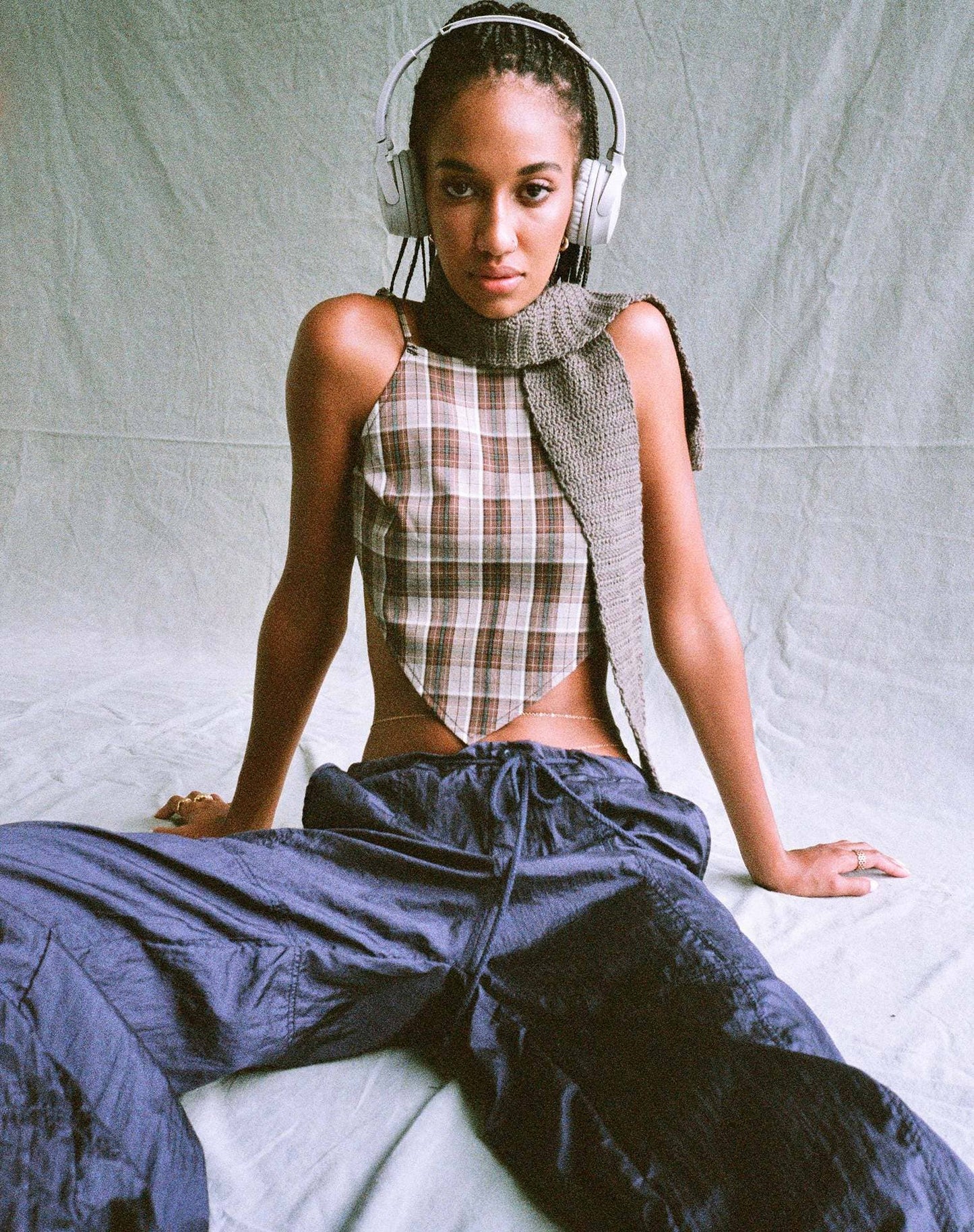 CWBLP1553_COMFORTABLE DRAWSTRING WIDE LEG CASUAL PANTS