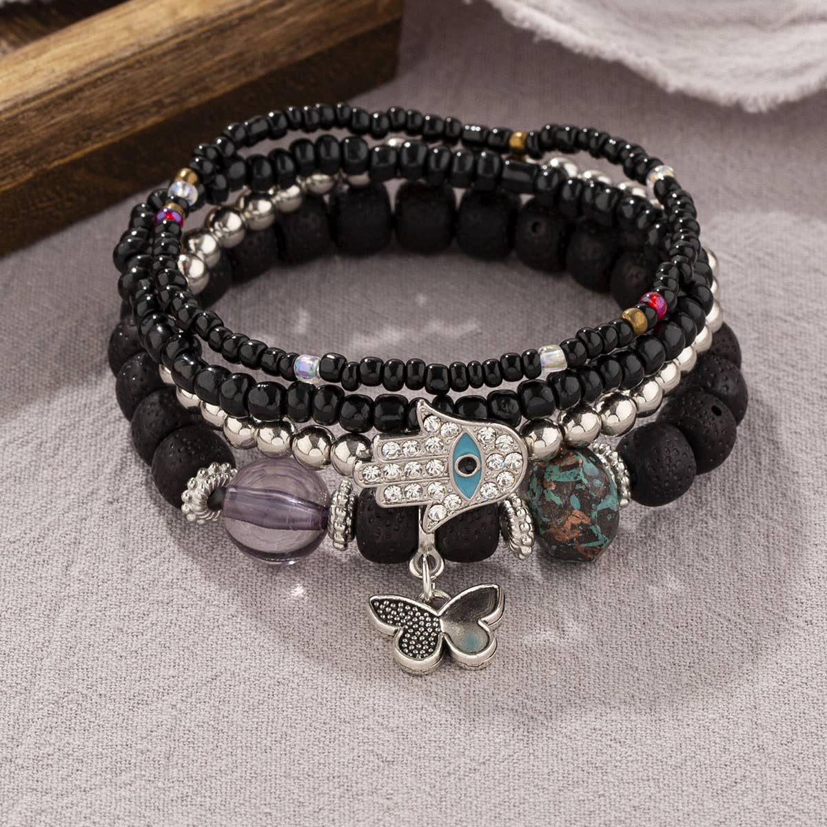 CHAIN ETHNIC STYLE MULTI-LAYER RICE BEAD BRACELET_CWAHA2477