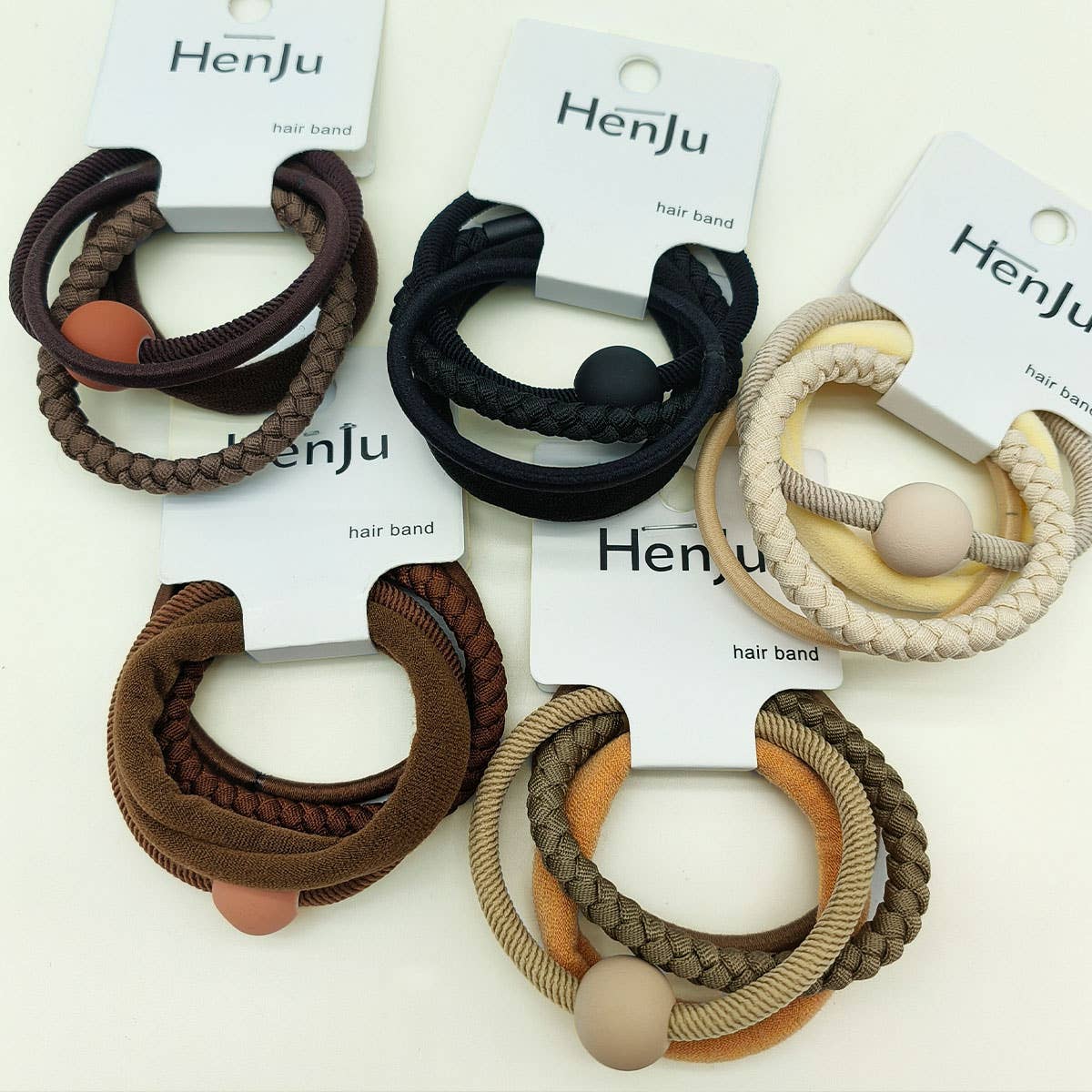 4PCS/SET BALL SIMPLE HAIR TIES_CWAHA0333